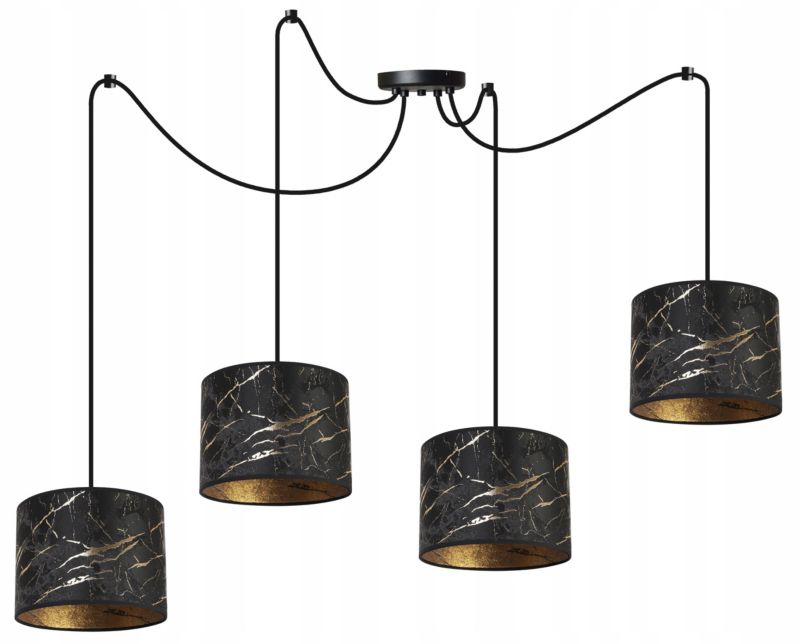 Lampa sufitowa wisząca Light Home LH Pająk Werona 4x E27 60W czarny/złoty 1szt.
