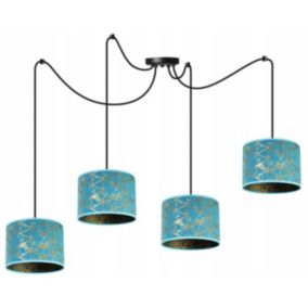 Lampa sufitowa wisząca Light Home LH Pająk Werona 4x E27 60W niebieski 1szt.