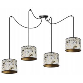 Lampa sufitowa wisząca Light Home LH Pająk Werona 4x E27 60W szary/złoty 1szt.