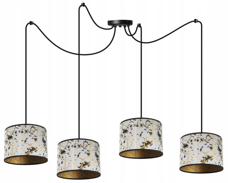 Lampa sufitowa wisząca Light Home LH Pająk Werona 4x E27 60W szary/złoty 1szt.