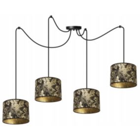 Lampa sufitowa wisząca Light Home LH Pająk Werona 4x E27 60W złoty/czarny 1szt.