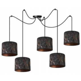 Lampa sufitowa wisząca Light Home LH Pająk Werona 5x E27 60W czarny/miedź 1szt.