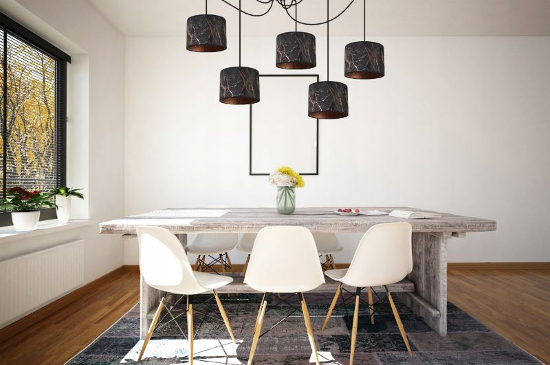 Lampa sufitowa wisząca Light Home LH Pająk Werona 5x E27 60W czarny/miedź 1szt.