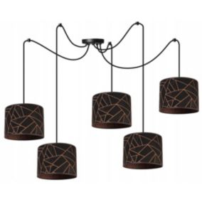 Lampa sufitowa wisząca Light Home LH Pająk Werona 5x E27 60W czarny/miedź 1szt.
