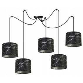 Lampa sufitowa wisząca Light Home LH Pająk Werona 5x E27 60W czarny/srebrny 1szt.