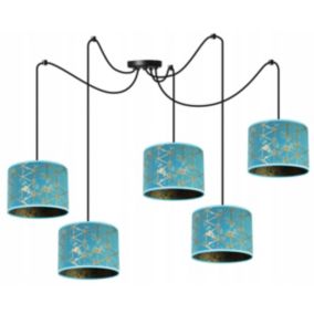 Lampa sufitowa wisząca Light Home LH Pająk Werona 5x E27 60W niebieski 1szt.