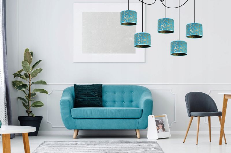 Lampa sufitowa wisząca Light Home LH Pająk Werona 5x E27 60W niebieski 1szt.