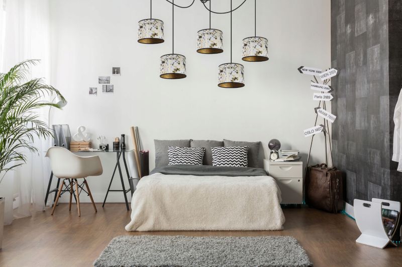 Lampa sufitowa wisząca Light Home LH Pająk Werona 5x E27 60W szary/złoty 1szt.
