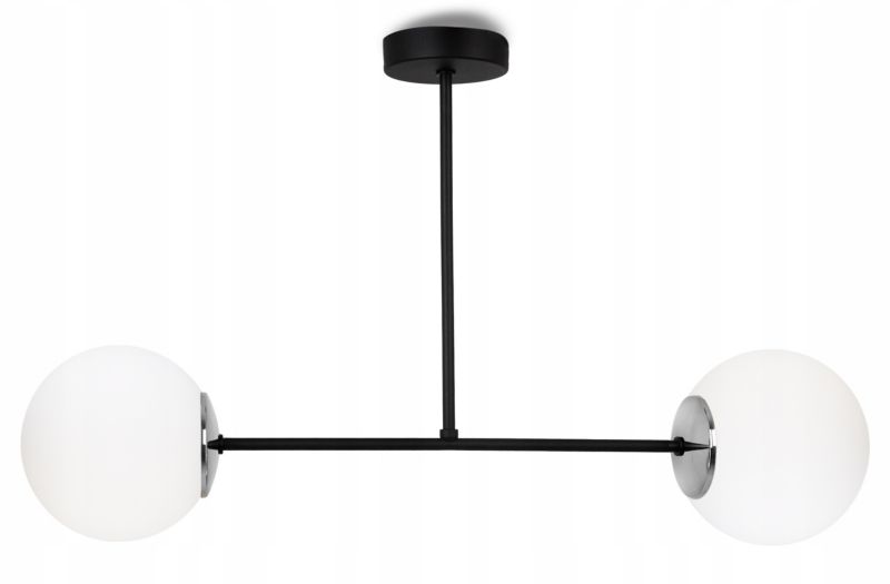 Lampa sufitowa wisząca Light Home LH Palermo 2x E14 40W klosz biały/srebrny 1szt.
