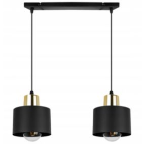 Lampa sufitowa wisząca Light Home LH Panta 2x E27 60W czarny/złoty 1szt.