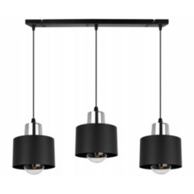 Lampa sufitowa wisząca Light Home LH Panta 3x E27 60W czarny/srebrny 1szt.