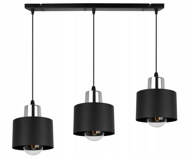 Lampa sufitowa wisząca Light Home LH Panta 3x E27 60W czarny/srebrny 1szt.