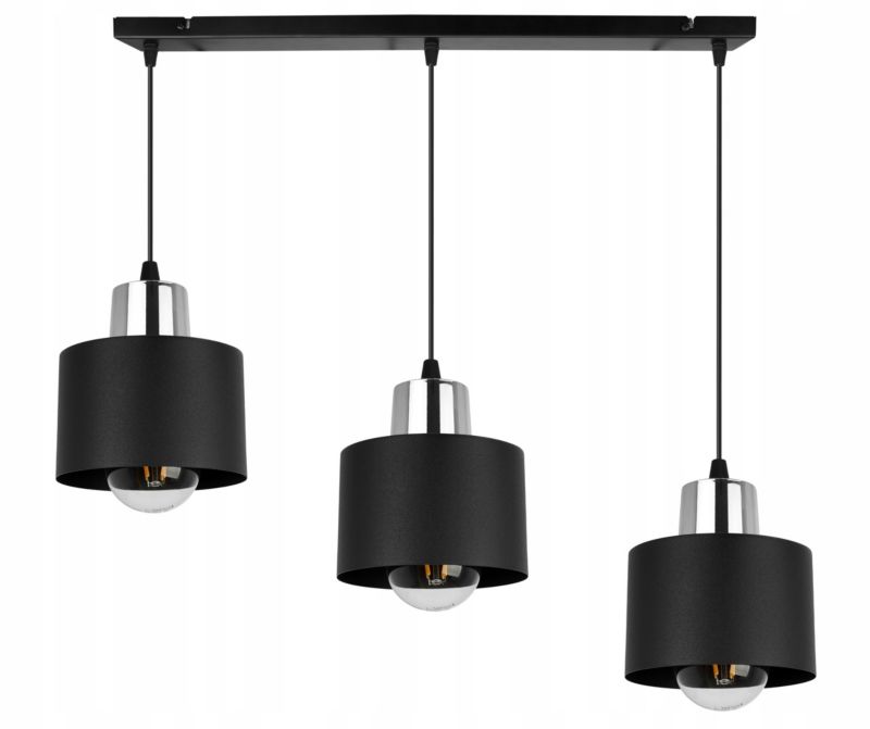 Lampa sufitowa wisząca Light Home LH Panta 3x E27 60W czarny/srebrny 1szt.