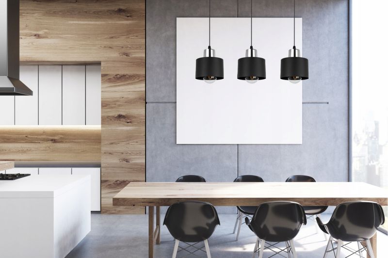 Lampa sufitowa wisząca Light Home LH Panta 3x E27 60W czarny/srebrny 1szt.