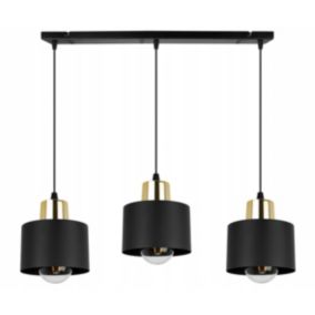 Lampa sufitowa wisząca Light Home LH Panta 3x E27 60W czarny/złoty 1szt.