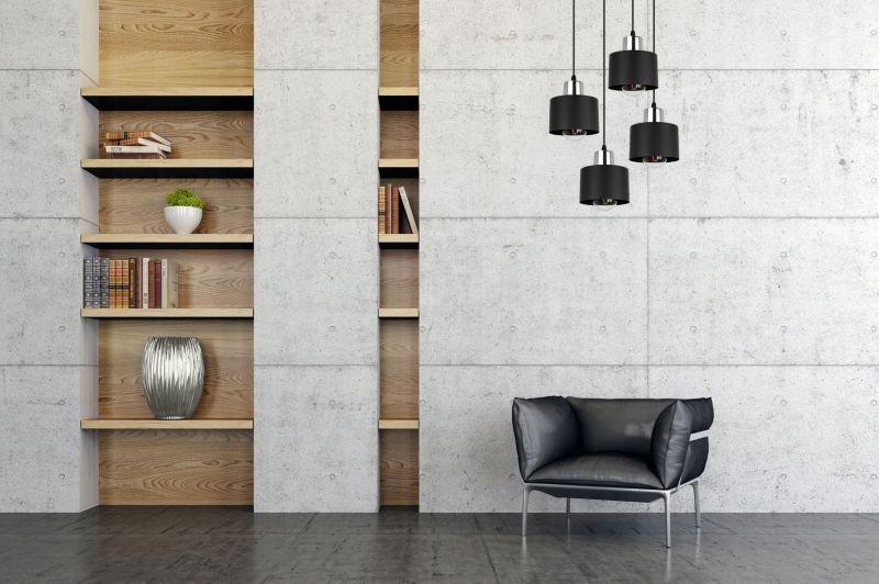 Lampa sufitowa wisząca Light Home LH Panta 4x E27 60W okrągła czarny/srebrny 1szt.
