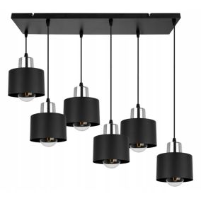 Lampa sufitowa wisząca Light Home LH Panta 5x E27 60W czarny/srebrny 1szt.