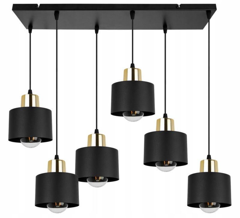 Lampa sufitowa wisząca Light Home LH Panta 5x E27 60W czarny/złoty 1szt.