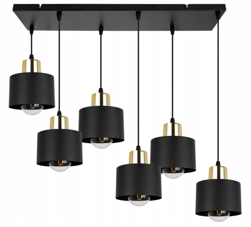 Lampa sufitowa wisząca Light Home LH Panta 5x E27 60W czarny/złoty 1szt.