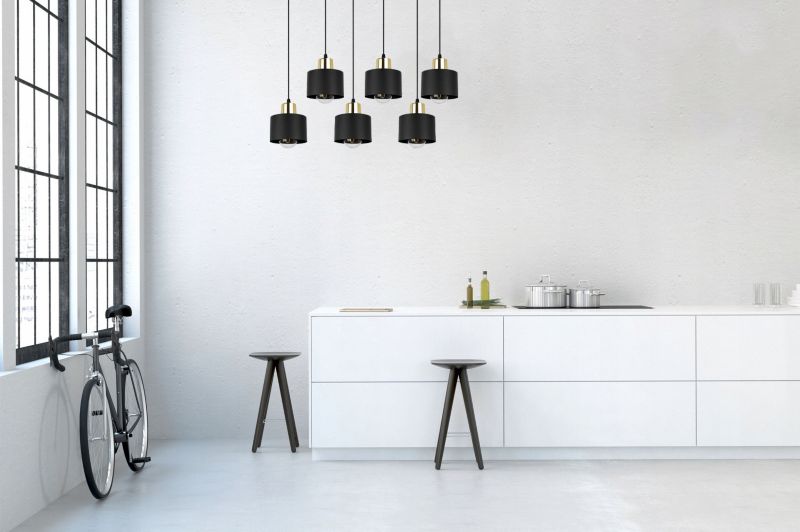 Lampa sufitowa wisząca Light Home LH Panta 5x E27 60W czarny/złoty 1szt.