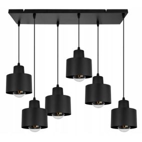 Lampa sufitowa wisząca Light Home LH Panta 6x E27 60W czarny 1szt.