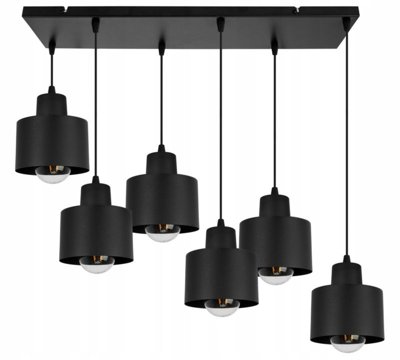 Lampa sufitowa wisząca Light Home LH Panta 6x E27 60W czarny 1szt.