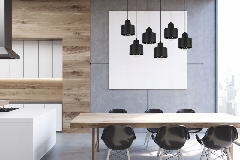 Lampa sufitowa wisząca Light Home LH Panta 6x E27 60W czarny 1szt.