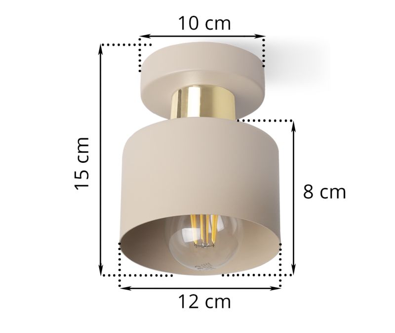 Lampa sufitowa wisząca Light Home LH Panta niska 1x E27 kaszmirowy/złoty 1szt.