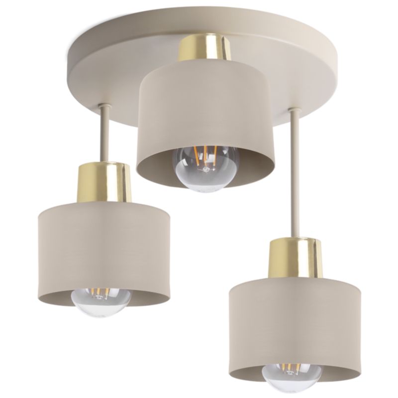 Lampa sufitowa wisząca Light Home LH Panta okrągła 3x E27 kaszmirowy/złoty 1szt.