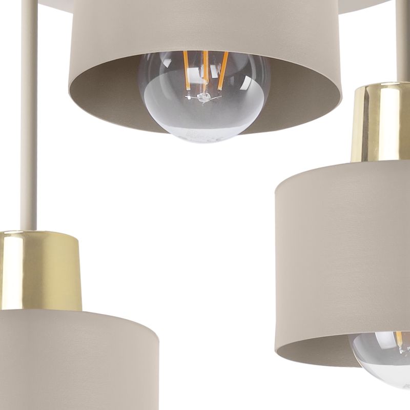 Lampa sufitowa wisząca Light Home LH Panta okrągła 3x E27 kaszmirowy/złoty 1szt.