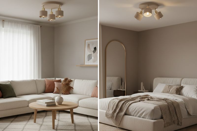 Lampa sufitowa wisząca Light Home LH Panta okrągła 3xE27 kaszmir/złoty 1szt.