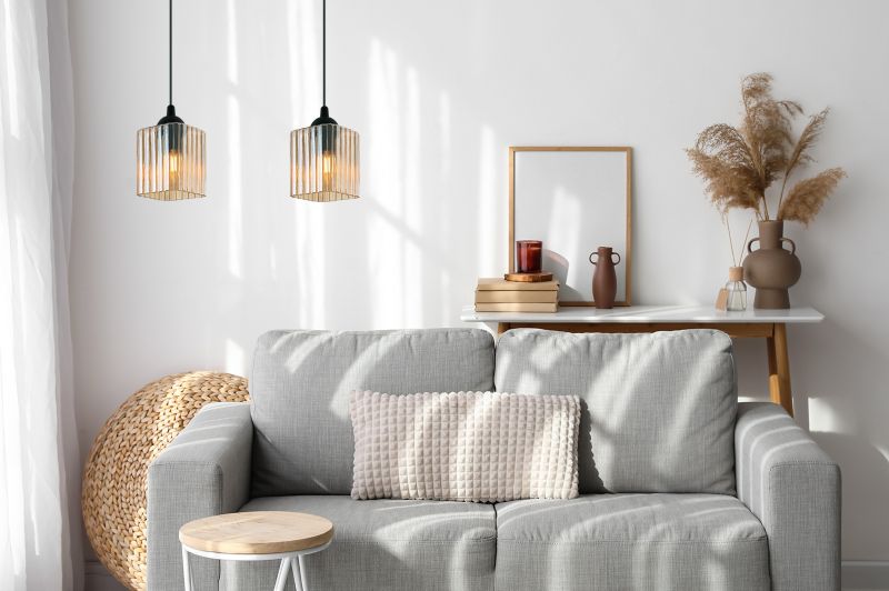 Lampa sufitowa wisząca Light Home LH Riffle 2x E27 60W czarny/miodowy 1szt.