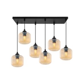 Lampa sufitowa wisząca Light Home LH Riffle 6x E27 60W miodowy walec 1szt.