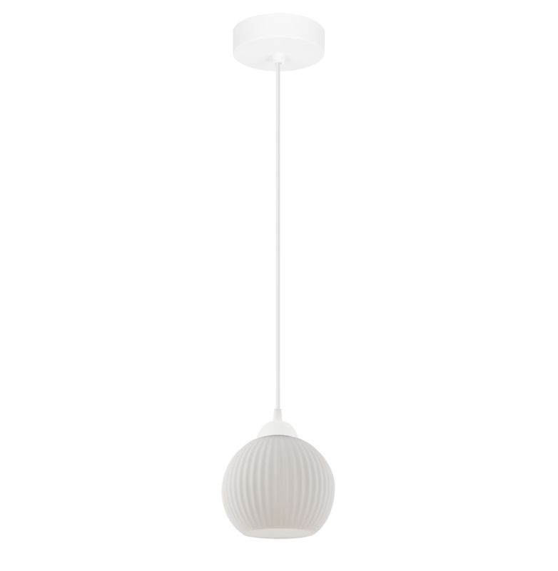 Lampa sufitowa wisząca Light Home LH Riffle Kula 1x E27 60W biały 1szt.