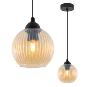 Lampa sufitowa wisząca Light Home LH Riffle Kula 1x E27 60W miodowy 1szt.