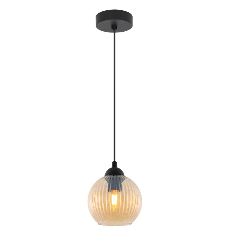 Lampa sufitowa wisząca Light Home LH Riffle Kula 1x E27 60W miodowy 1szt.