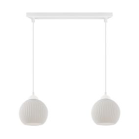 Lampa sufitowa wisząca Light Home LH Riffle Kula 2x E27 60W biały 1szt.