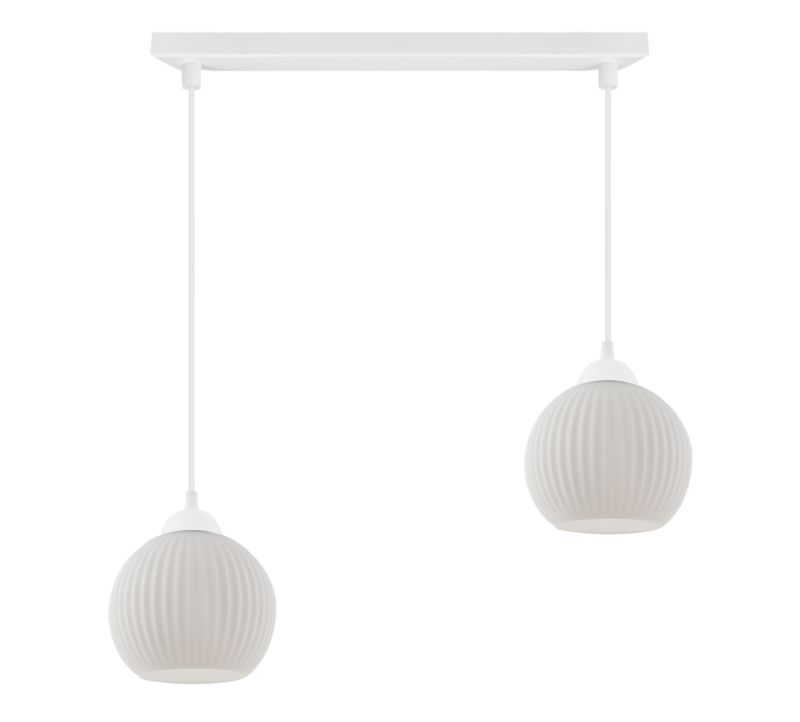 Lampa sufitowa wisząca Light Home LH Riffle Kula 2x E27 60W biały 1szt.