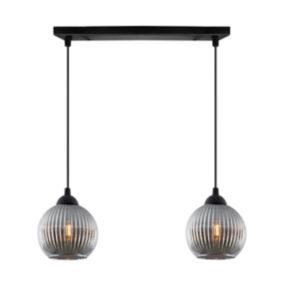 Lampa sufitowa wisząca Light Home LH Riffle Kula 2x E27 60W szary 1szt.