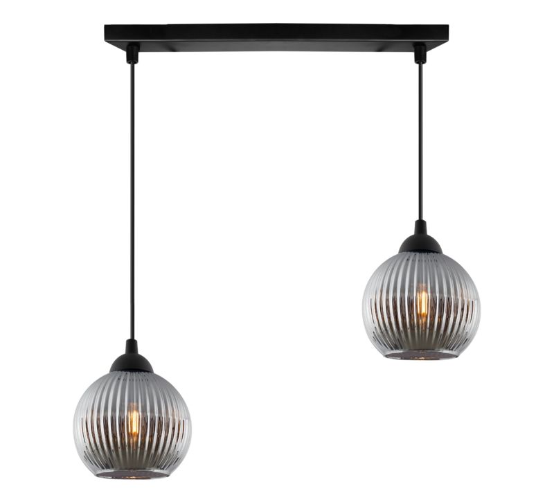 Lampa sufitowa wisząca Light Home LH Riffle Kula 2x E27 60W szary 1szt.