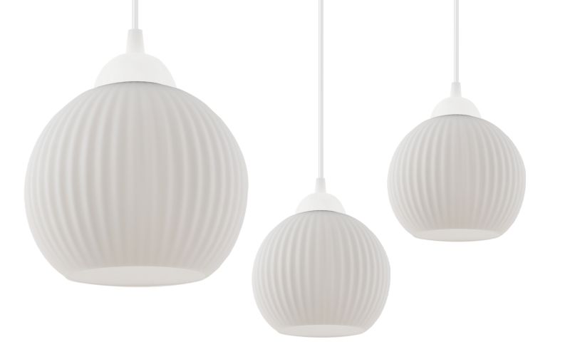 Lampa sufitowa wisząca Light Home LH Riffle Kula 3x E27 60W okrągła biały 1szt.