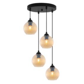 Lampa sufitowa wisząca Light Home LH Riffle Kula 4x E27 60W miodowy 1szt.