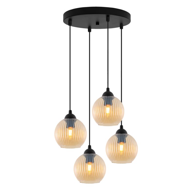 Lampa sufitowa wisząca Light Home LH Riffle Kula 4x E27 60W miodowy 1szt.