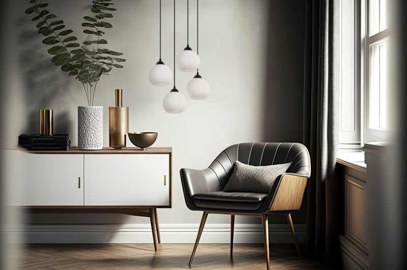Lampa sufitowa wisząca Light Home LH Riffle Kula 4x E27 60W okrągła czarny 1szt.