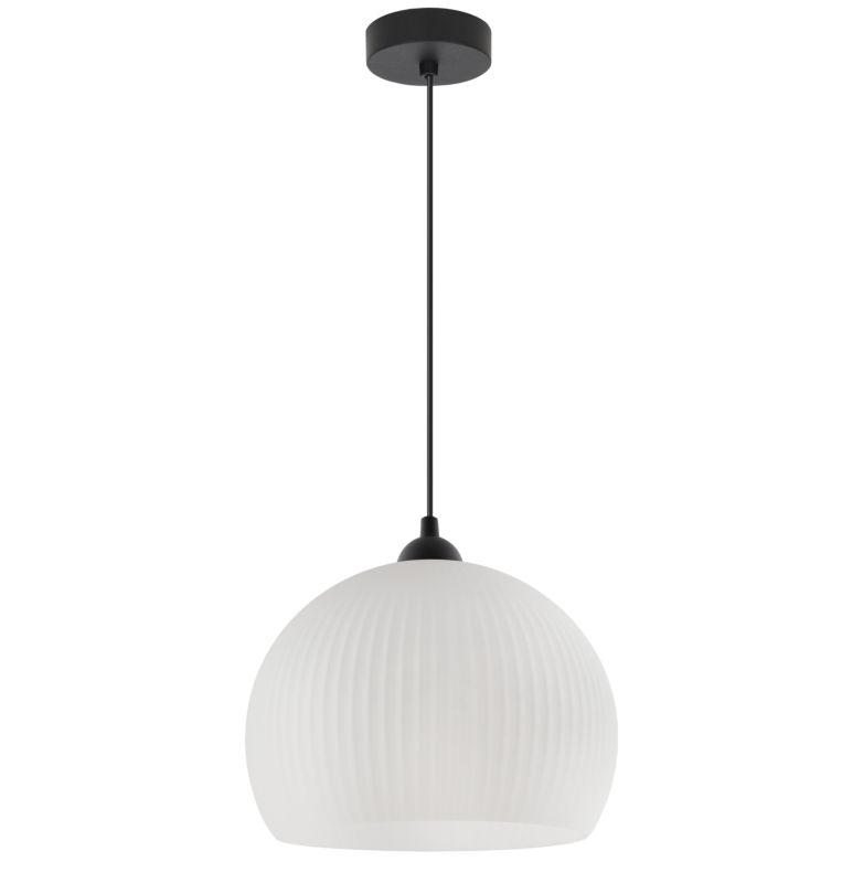 Lampa sufitowa wisząca Light Home LH Riffle Kula biała 1x E27 60W czarny 1szt.