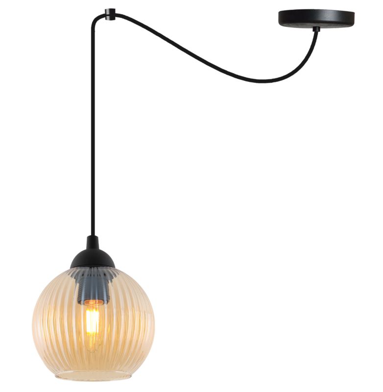 Lampa sufitowa wisząca Light Home LH Riffle Pająk Kula 1x E27 60W miodowy 1szt.