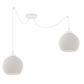 Lampa sufitowa wisząca Light Home LH Riffle Pająk Kula 2x E27 60W biały 1szt.