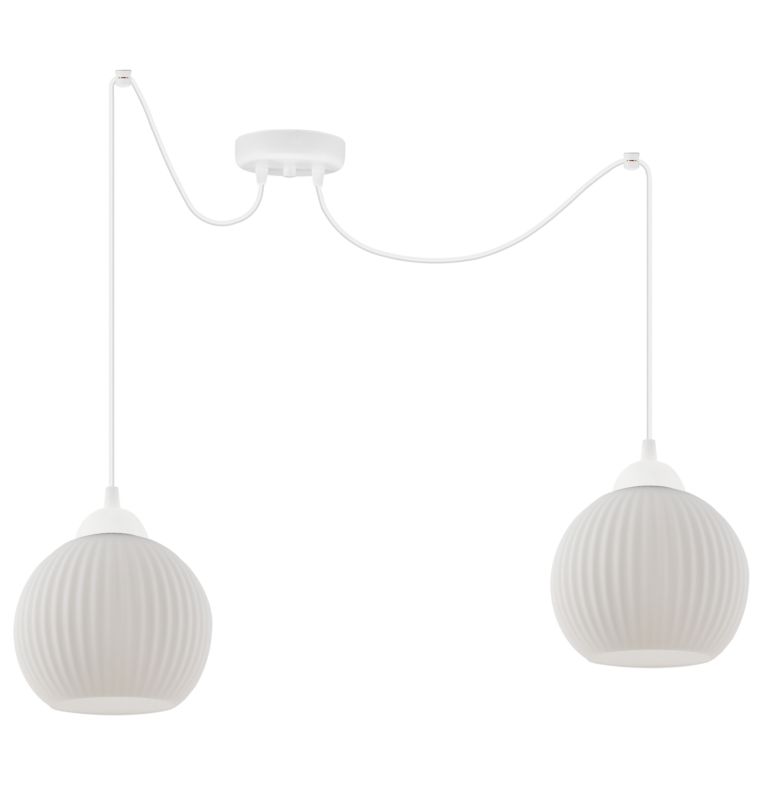 Lampa sufitowa wisząca Light Home LH Riffle Pająk Kula 2x E27 60W biały 1szt.