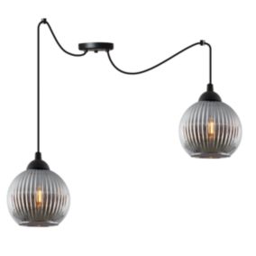Lampa sufitowa wisząca Light Home LH Riffle Pająk Kula 2x E27 60W szary 1szt.