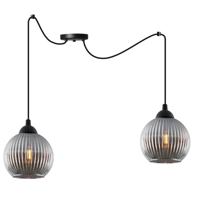 Lampa sufitowa wisząca Light Home LH Riffle Pająk Kula 2x E27 60W szary 1szt.